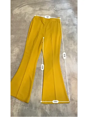 Express Flare Pants Yellow Mustard Work Office Casual 10 thumbnail 5