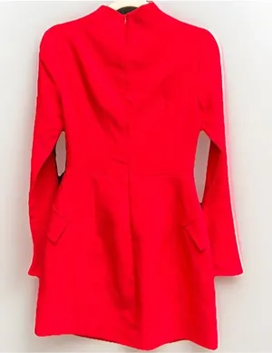 Commense Women’s Mock Neck Red Bell Sleeve Mini Dress Size Sm NWT Chic Y2K thumbnail 2