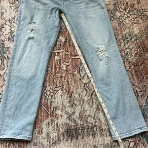 7 For All Mankind Josefina Skinny Boyfriend Distressed Jeans Light Wash Size 29 thumbnail 5