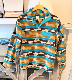 Patagonia Synchilla Aztec Snap T Fleece Pullover‎ Hiking Jacket Women's Medium thumbnail 1
