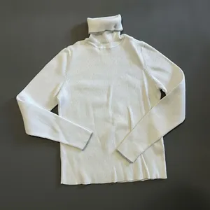 Lauren Ralph Lauren Women's White Rib Knit Preppy Turtleneck Classic Sweater M thumbnail 1