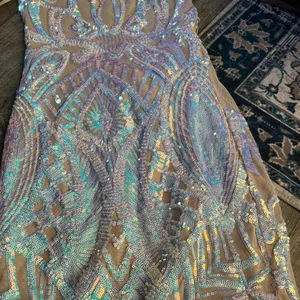 Lucy in the Sky Starstruck Strappy Dress in Nude Iridescence size small thumbnail 3