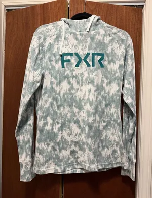 Women's FXR Teal Tie-Dye Hooded Long Sleeve Top thumbnail 1