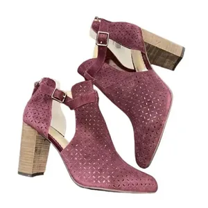 Crown Ivy Perforated Leather Burgundy Bootie(Size 9M) thumbnail 2