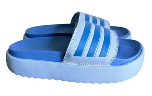 Adidas Adeilette Platform Unisex Blue Slip On Sandals Size 9 or 10 #487 thumbnail 1