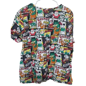 Women's Rudolph Scrub Top XL Cartoon Christmas Hermey the dentist Santa Frosty thumbnail 4