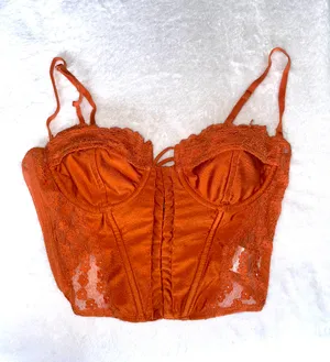 Edikted - Orange Payton Lace Corset thumbnail 2