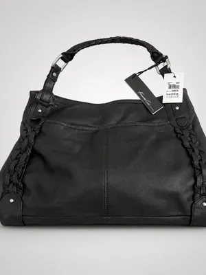 Kenneth Cole NEW Black Leather Shoulder Hobo Bag Shoulder Purse thumbnail 2