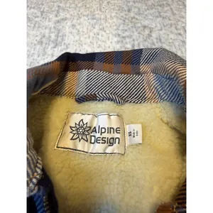 Alpine Design Sherpa Lined Plaid Flannel Jacket Women's XS Blue Brown Tan‎ NWT thumbnail 3