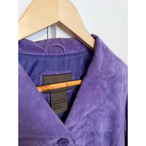 Vintage Brandon Thomas Purple Suede Leather Jacket Womens Medium VTG Blazer thumbnail 15