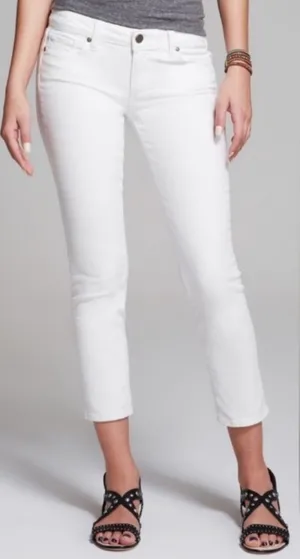 Paige Kylie Crop Jeans White 28 Skinny Stretch thumbnail 1