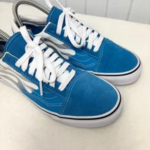 Vans Suede Old skool flame shoes flat Mediterranian‎ Blue Size M 6.5 / W 8 thumbnail 2