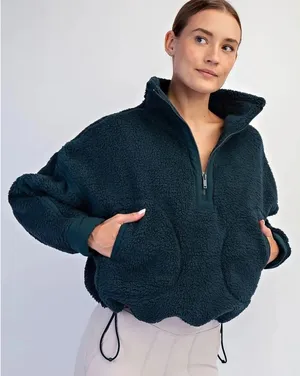 NWT Fleece Quarter Zip Size L thumbnail 1