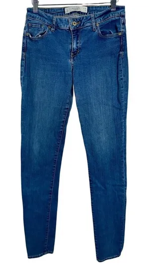 Abercrombie & Fitch The A&F Super Skinny Blue Denim Jeans Womens Size 8 Long 8L thumbnail 1