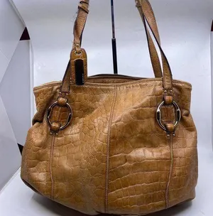 B. Makowsky Aligator Print Large Sholder Bag thumbnail 1