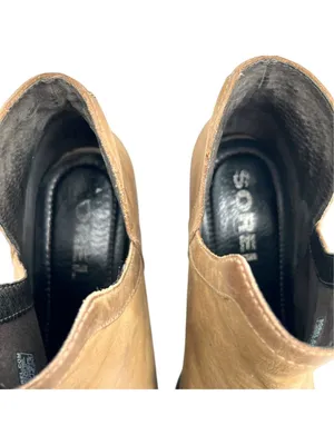 Sorel Lolla Leather Ankle Booties Brown Slip-On Waterproof Size 11 thumbnail 7