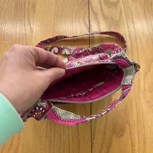 Vera Bradley Very‎ Berry Pink Gray Paisley Hipster Shoulder Crossbody Bag Purse thumbnail 6