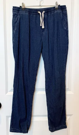 Marine Layer Men Textured Relaxed Drawstring Pull On Pant Medium Casual Comfort thumbnail 1
