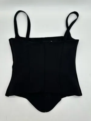 ZARA NWT Black Corset Tank Top Size Small | Square Neck Stretch Bustier Cami thumbnail 7