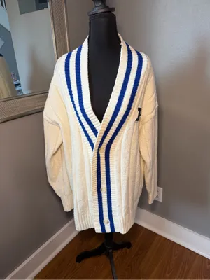 VS PINK Creamer Knit Varsity Cardigan Letterman Academia Cardigan Medium thumbnail 2