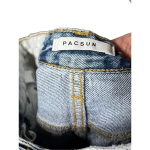 PacSun Womens 90s Boyfriend Jeans Blue Wash‎ Bleach Spots High Waist Size 27 thumbnail 7