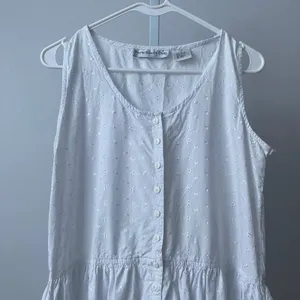 Paris Sport Club Cotton Boho Coastal Prairie Eyelet Button Midi Dress 7 White thumbnail 2
