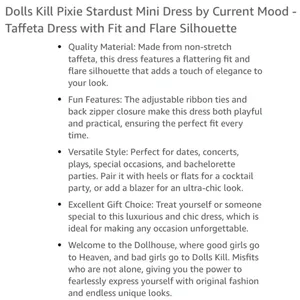 CURRENT MOOD Dolls Kill Pixie Stardust Satin Bow Straps Aqua Mini Dress Size S thumbnail 15