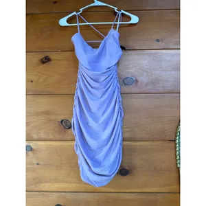 NWOT Lulus Confident Allure Lavender Ruched Lace-Up Bodycon Mini Dress Party S thumbnail 5