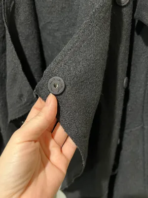 Free People Wool Blend Hood Asymetric Black Jacket Sz L thumbnail 7