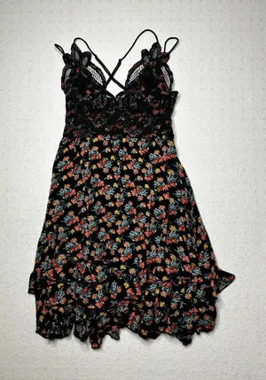 Free People FP One Floral Lace Slip Dress – Women’s Small – Black Multicolor thumbnail 1