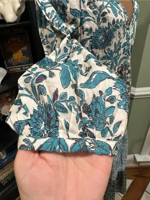 Zara Blue Patchwork Print Maxi Dress – Size Small thumbnail 6