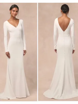 NWT Lulus Feeling of Forever Maxi Dress Bridal Bride Women's White Size Medium thumbnail 2