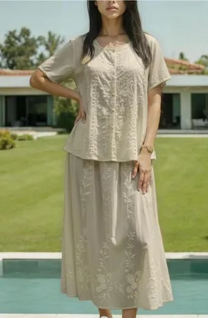 Women's Cream and Tan Dress thumbnail 1
