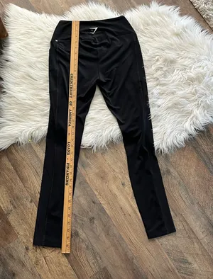 Gymshark women's black mesh panel with pockets size XS/S black leggings thumbnail 5