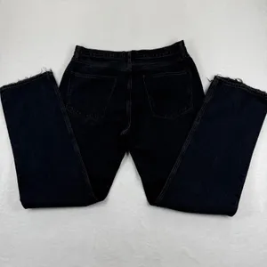 AGOLDE High Rise Straight‎ Leg Jeans Faded Black Raw Hem Size 30 Button Fly thumbnail 2