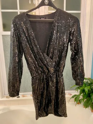 Hancy Sequin Romper Black Size L thumbnail 1