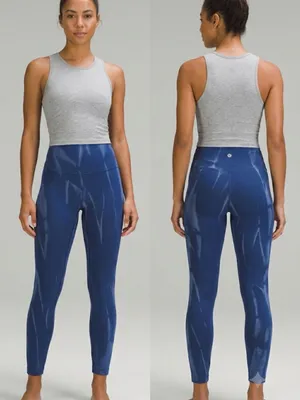 Lululemon Wunder Train Mid-Rise Tights Sun Bleached Wash True Navy 0 thumbnail 2