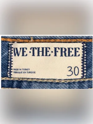 We The Free Free People Distressed Straight Jeans Size 30 Light Wash Raw Hem thumbnail 3