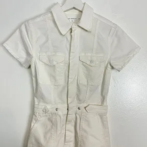 GOOD AMERICAN Fit for Success Utility Dress in Wash Cloud White Size X-Small thumbnail 5