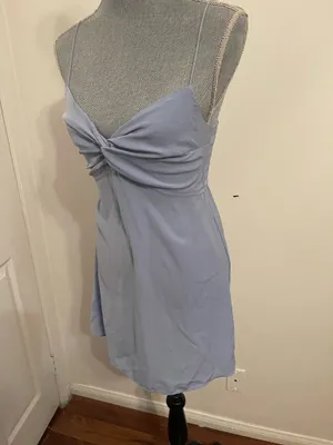 Abercrombie & Fitch Light Blue Twist Front Slip Dress. Size Small thumbnail 4