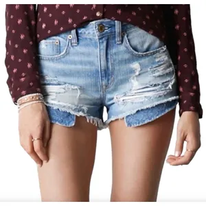 American Eagle Hi-Rise Festival Pocket Ripped Denim Jean Shorts Size 6 thumbnail 7