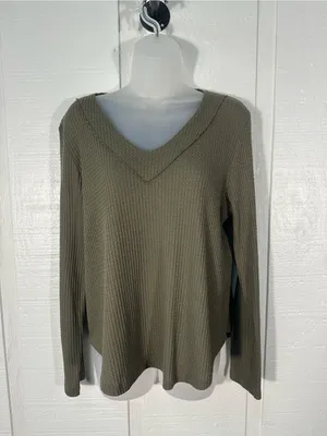 Altard State Green Waffle Top Size Large EUC thumbnail 3
