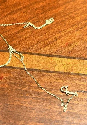 925 sterling silver necklace tangled gold tone scrap damaged m18 18 inch 0.69g thumbnail 1