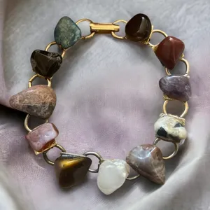 Vintage polished rock bracelet thumbnail 1