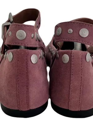 Free People Mauve Suede ‘Mystic’ Mary Jane Ankle Strap Studded Flats, Size 9 thumbnail 8