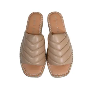 Gianni Bini Womens 7 Evert Leather Platform Slide Sandals in Light Tan thumbnail 2