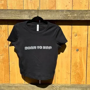 Born to yap black sprinkle baby tee‎ large thumbnail 2