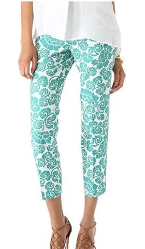 Tory Burch‎ Walton Printed Captiva Pants Sz 4 thumbnail 1