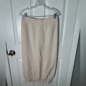 Free People Hailee Sweater Skirt Set in Powder Sand L thumbnail 7