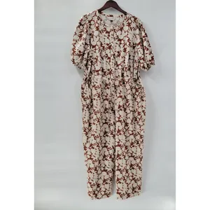 Universal Thread Puff 3/4 Sleeve Jumpsuit 2X Womens Brown Tie Waist Wide Leg ASO thumbnail 10